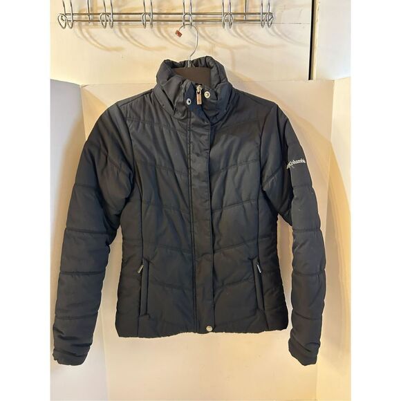 Columbia 100 Nylon puffer jacket xs black nylon no hood #69724 - Picture 1 of 9